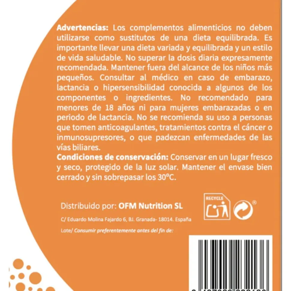 Cúrcuma cursol + probióticos + pimienta, 60 cápsulas - OFM