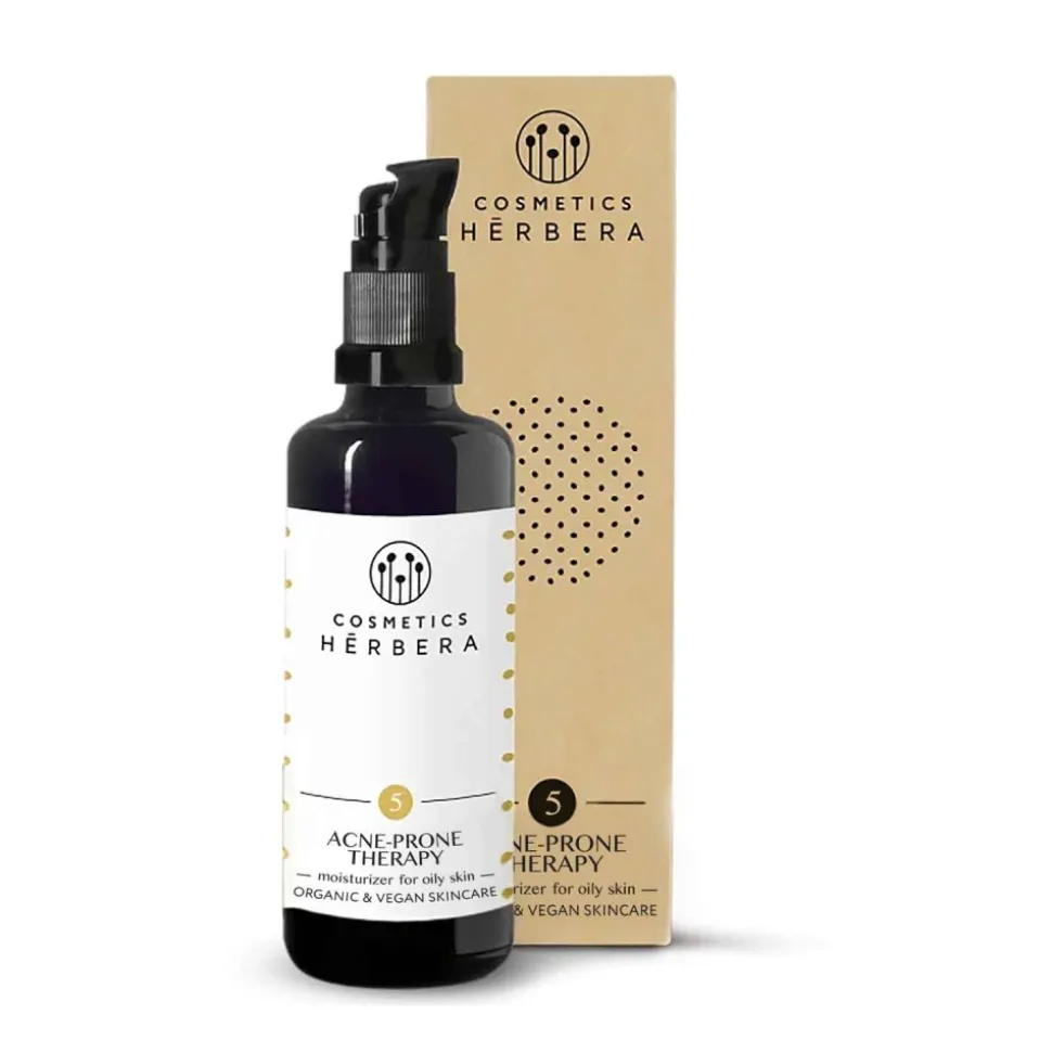 Crema facial hidratante, piel grasa y acné, con CBD, ecológica - Herbera Biocosmética