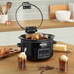 Crock Pot 4,7 litros, con temporizador y tapa abatible