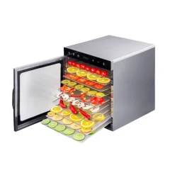 Deshidratador Wartmann de doble pared con 10 bandejas de acero inoxidable y luz interior
