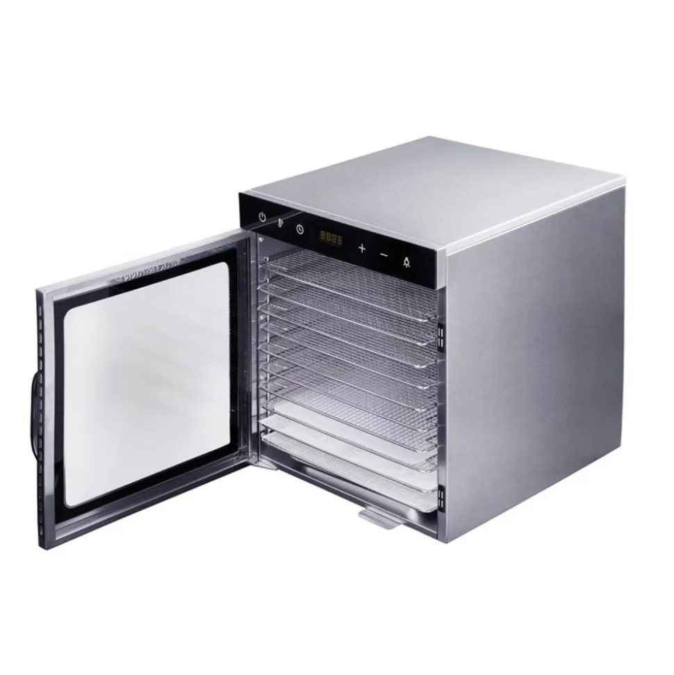 Deshidratador Wartmann de doble pared con 10 bandejas de acero inoxidable y luz interior