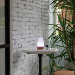 Difusor de cristal y madera ultrasónico "Astro blanco" - Serene House