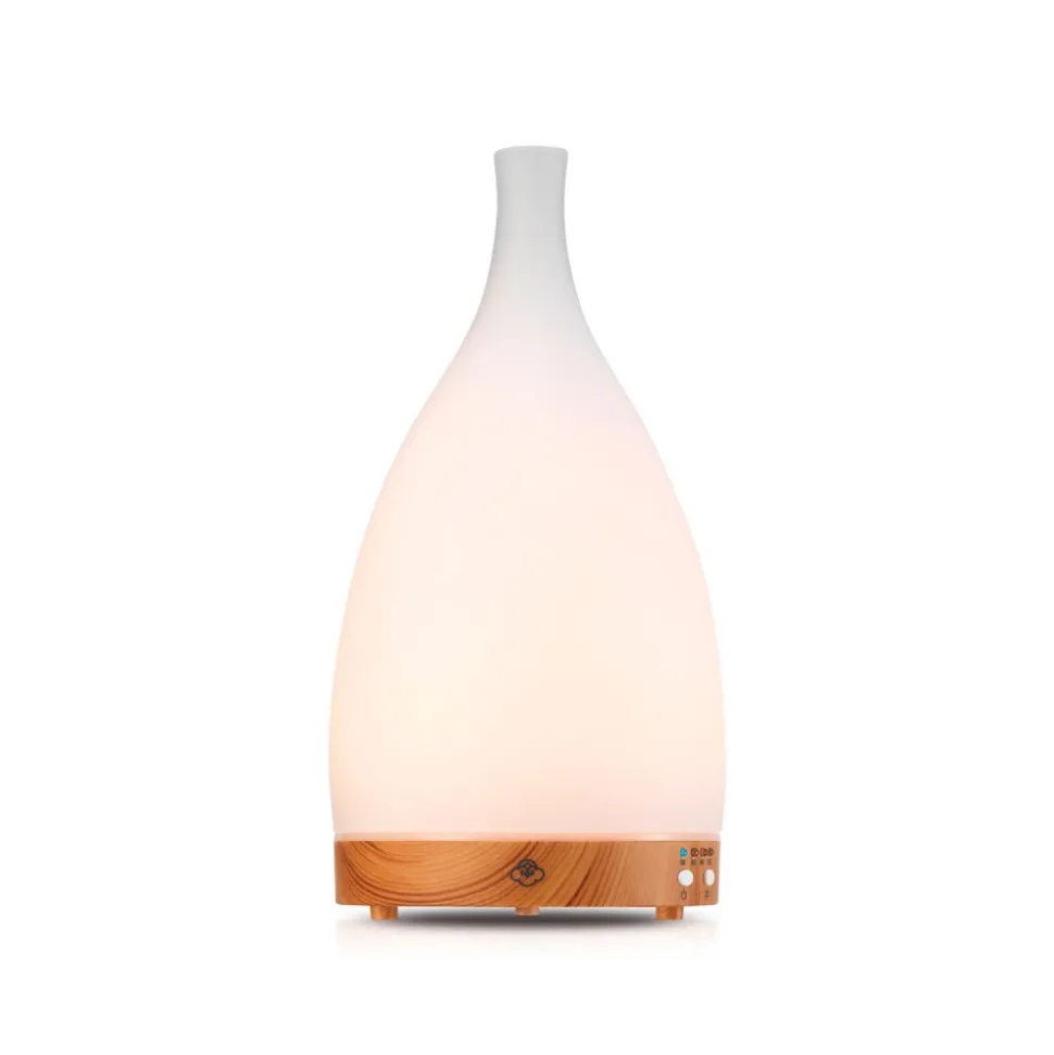 Difusor de cristal y madera ultrasónico "Corona blanco" - Serene House