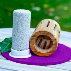 Difusor de madera de olivo con piedra pómez, redondo - Nature's Design