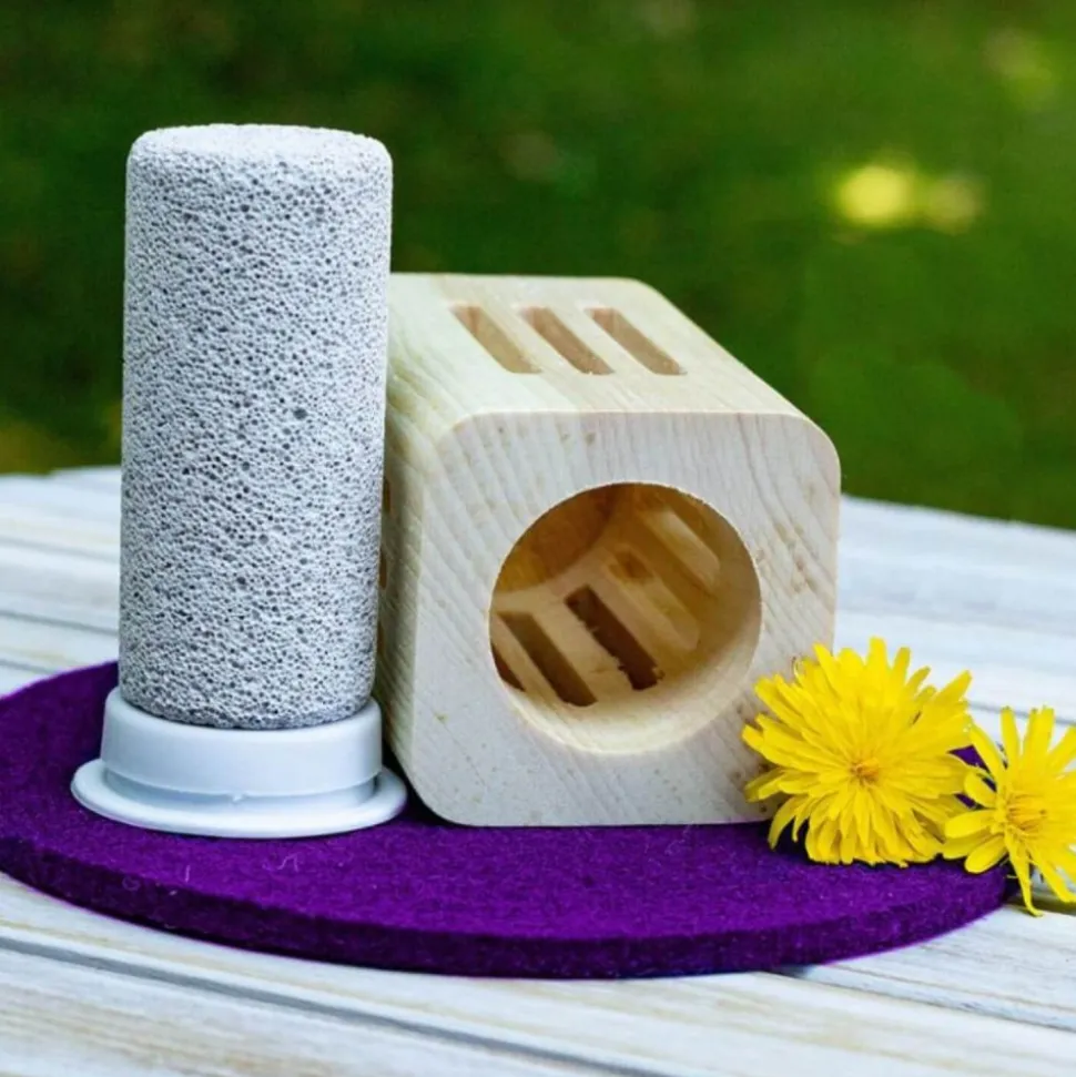 Difusor de madera de pino suizo con piedra pómez, cuadrado - Nature's Design