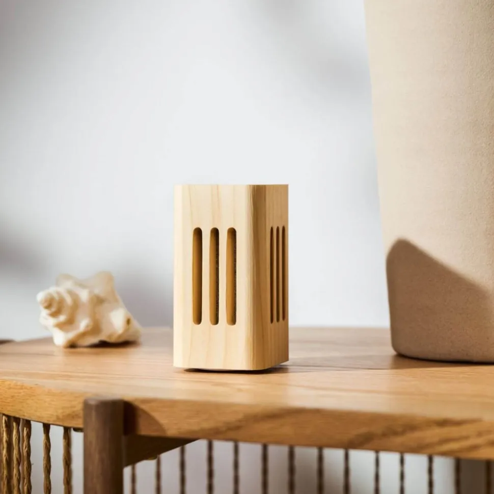 Difusor de madera de pino suizo con piedra pómez, cuadrado - Nature's Design