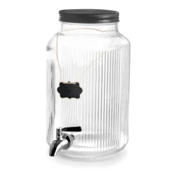 Dispensador de bebidas de cristal con grifo de acero inoxidable, 5,5l - Lacor