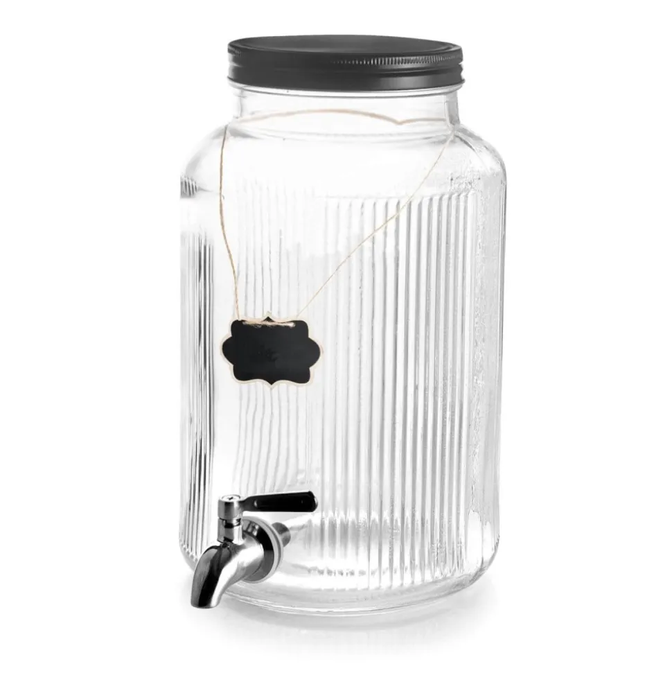 Dispensador de bebidas de cristal con grifo de acero inoxidable, 5,5l - Lacor