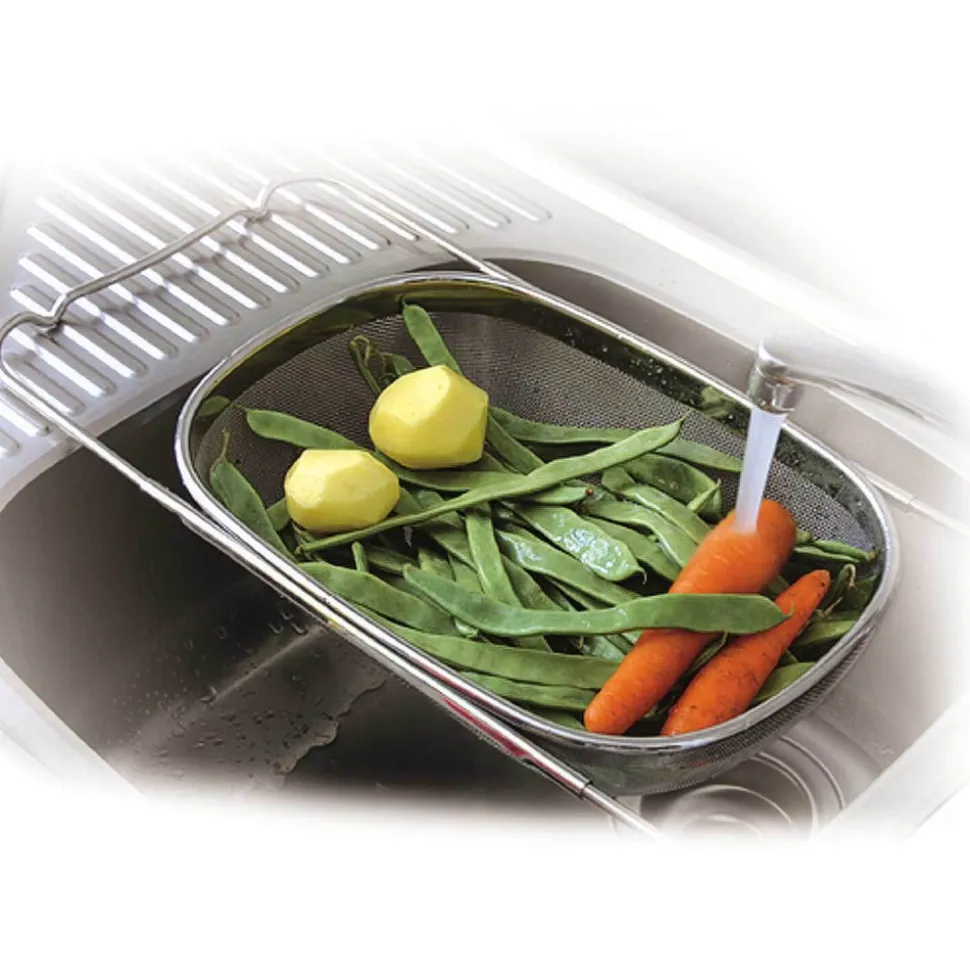 Escurridor de fregadero extensible de acero inoxidable, 23,5 cm - Lacor