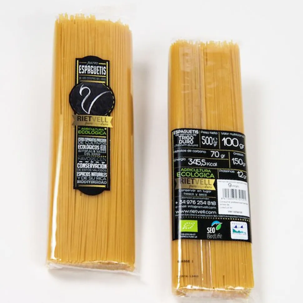 Espaguetis de trigo, ecológicos, 500 g - Riet Vell