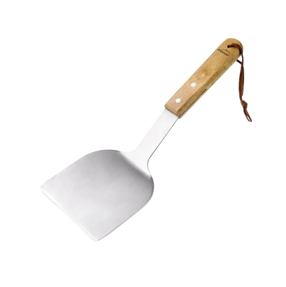 Espátula de acero inoxidable BBQ Nordic con mango de madera, 32 cm - Lacor