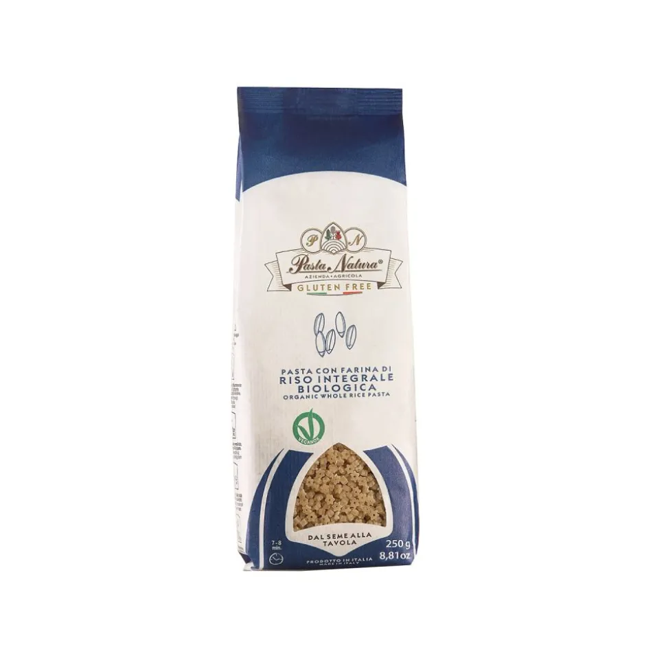 Estrellitas para sopa de arroz integral, sin gluten y ecológicas, 250 g - Pasta Natura