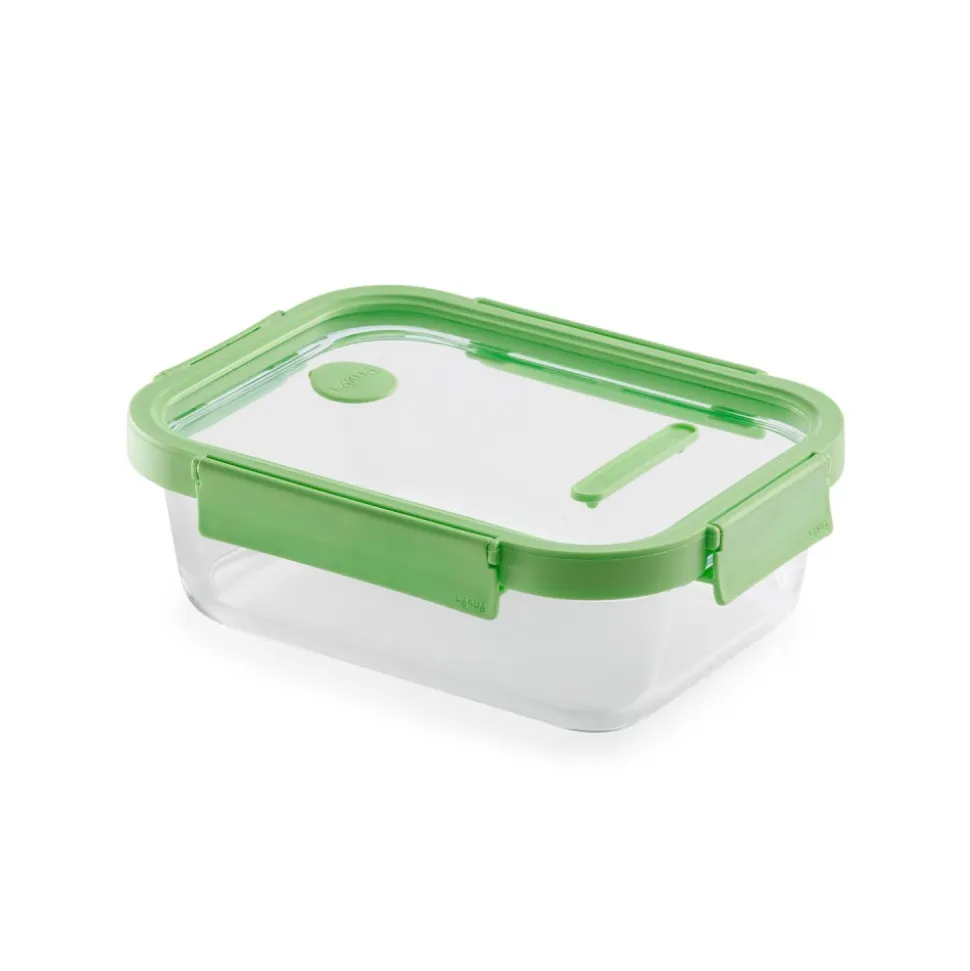 Fiambrera de cristal hermética, rectangular, con tapa con válvula, 640 ml - Lekue