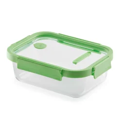 Fiambrera de cristal hermética, rectangular, con tapa con válvula, 1050 ml - Lekue
