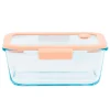 Fiambrera de cristal hermética, rectangular con tapa con válvula, 1900 ml - Pebbly