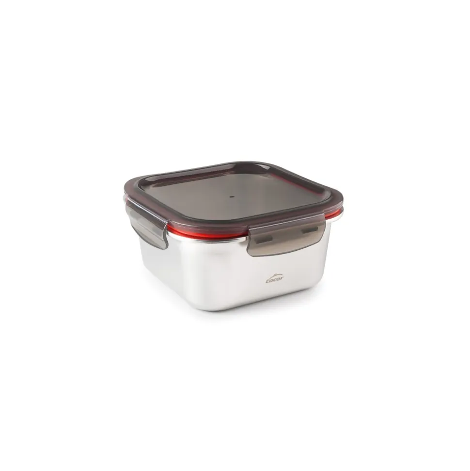 Fiambrera hermética cuadrada de acero inoxidable Econix con tapa, 650 ml - Lacor