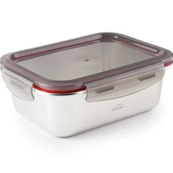 Fiambrera hermética de acero inoxidable rectangular Ecoinox, con tapa, 1800 ml - Lacor