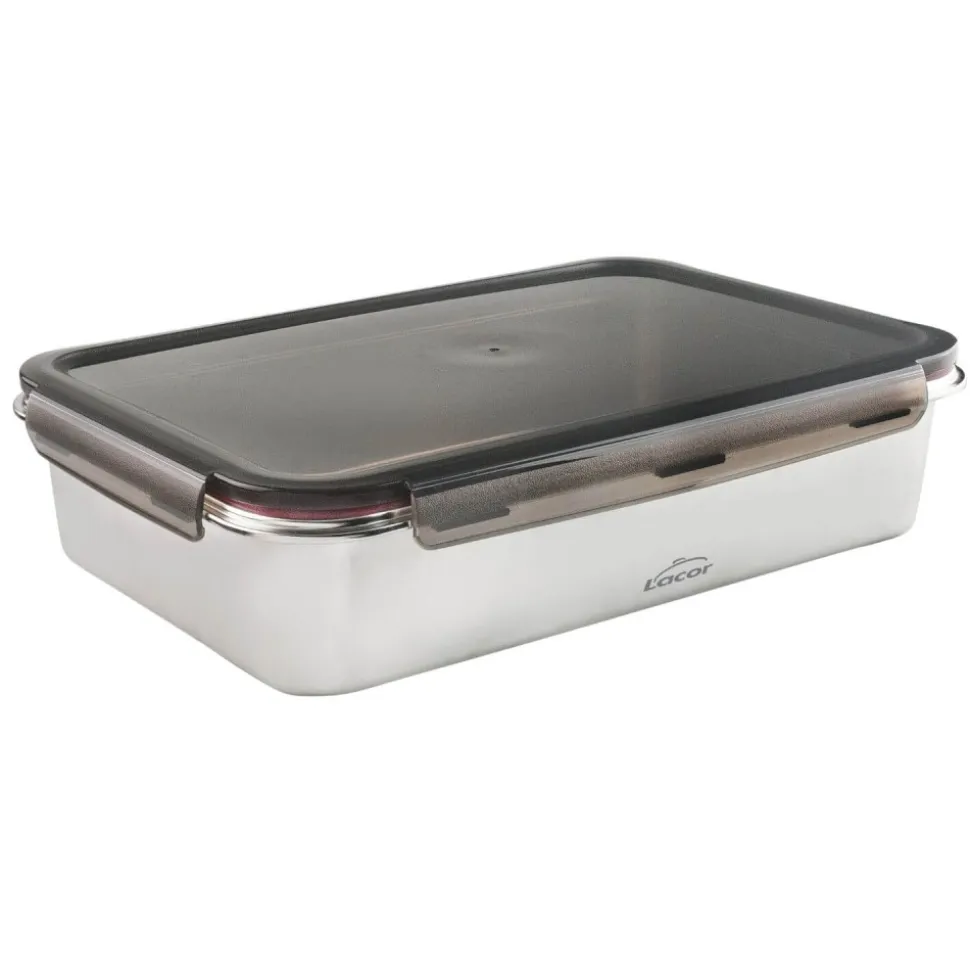 Fiambrera hermética de acero inoxidable rectangular Ecoinox Pro, con tapa, 5 litros - Lacor