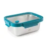 Fiambrera hermética de acero inoxidable rectangular Etern, con tapa de cristal, 800 ml - Lacor