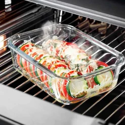 Fiambrera hermética rectangular de cristal con tapa de acero inoxidable 1000 ml - Gefu