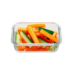 Fiambrera hermética rectangular de cristal con tapa de acero inoxidable 1000 ml - Gefu