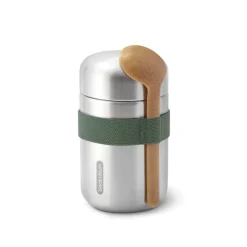 Fiambrera térmica de acero inoxidable con cucharón y cinta verde, 400 ml - Black & Blum