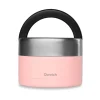 Fiambrera térmica Qwetch acero inoxidable con bandeja extraíble, rosa - 850 ml