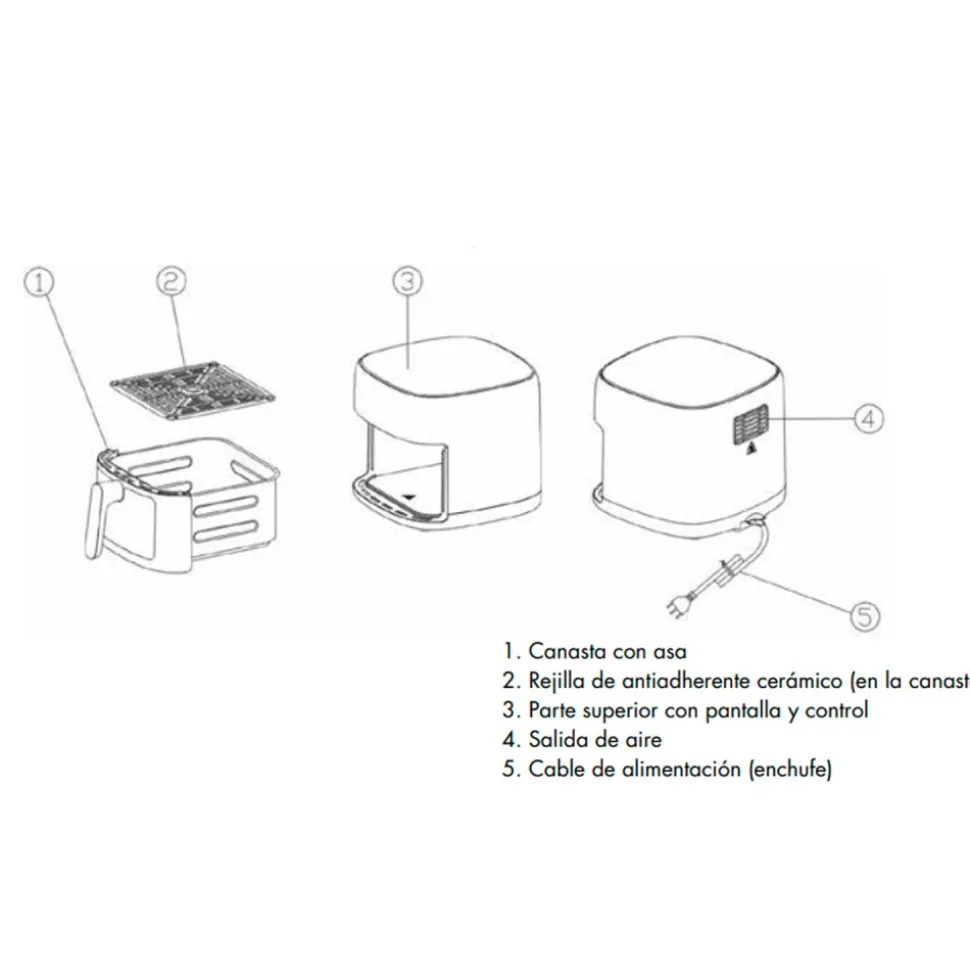Freidora de aire de 6 litros - Wartmann