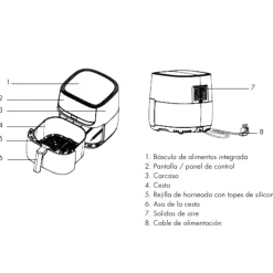 Freidora de aire de 5,7 litros - Wartmann