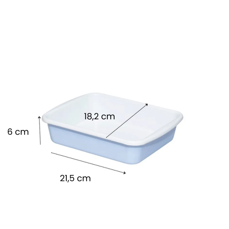 Fuente de acero esmaltado para horno, mediana, azul, 1,4 litros - Riess