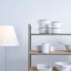 Fuente de acero esmaltado para horno, grande, blanca, 2,2 litros - Riess