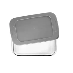 Fuente de borosilicato rectangular Kristall con tapa para horno, 30,5 cm - Ibili