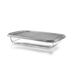 Fuente de borosilicato rectangular Kristall con tapa para horno, 30,5 cm - Ibili