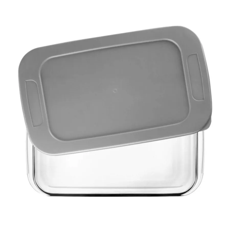 Fuente de borosilicato rectangular Kristall con tapa para horno, 35,5 cm - Ibili