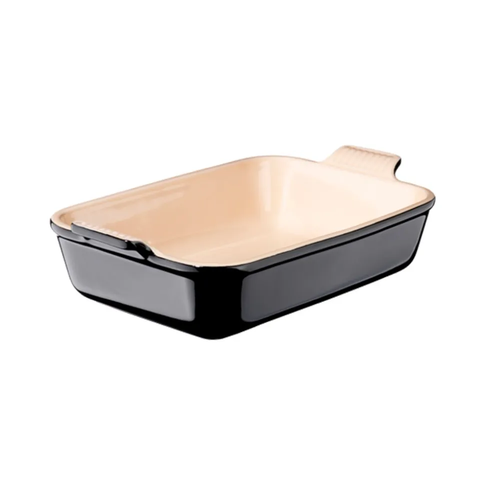 Fuente de cerámica gres esmaltada para horno, color negro, 2,4 litros - Le Creuset