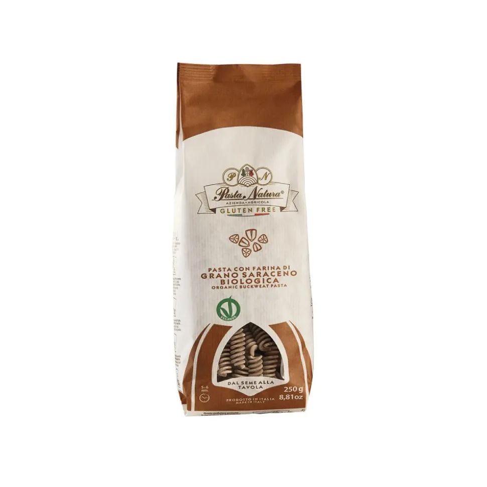 Fusilli de trigo sarraceno integral sin gluten y ecológico, 250 g - Pasta Natura