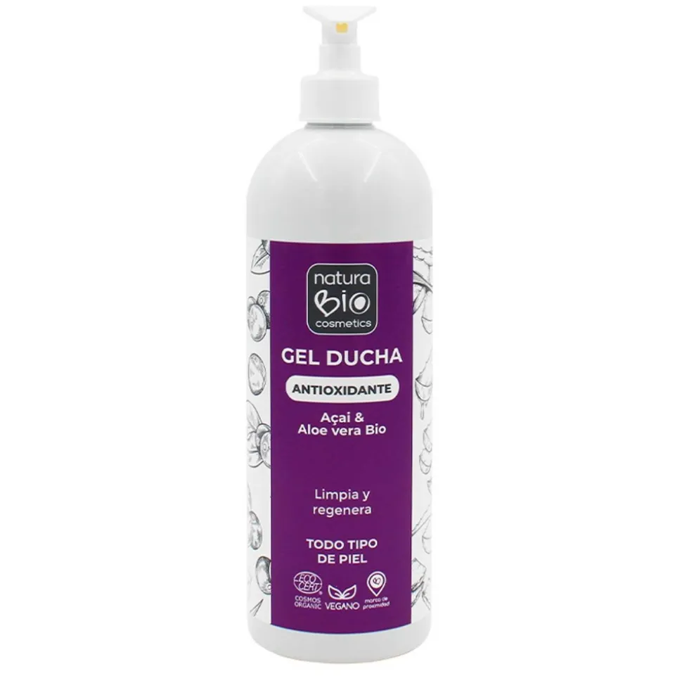 Gel de ducha ecológico de aloe vera y açaí - NaturaBio Cosmetics