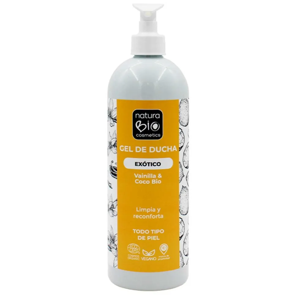 Gel de ducha ecológico de vainilla y coco - NaturaBio Cosmetics