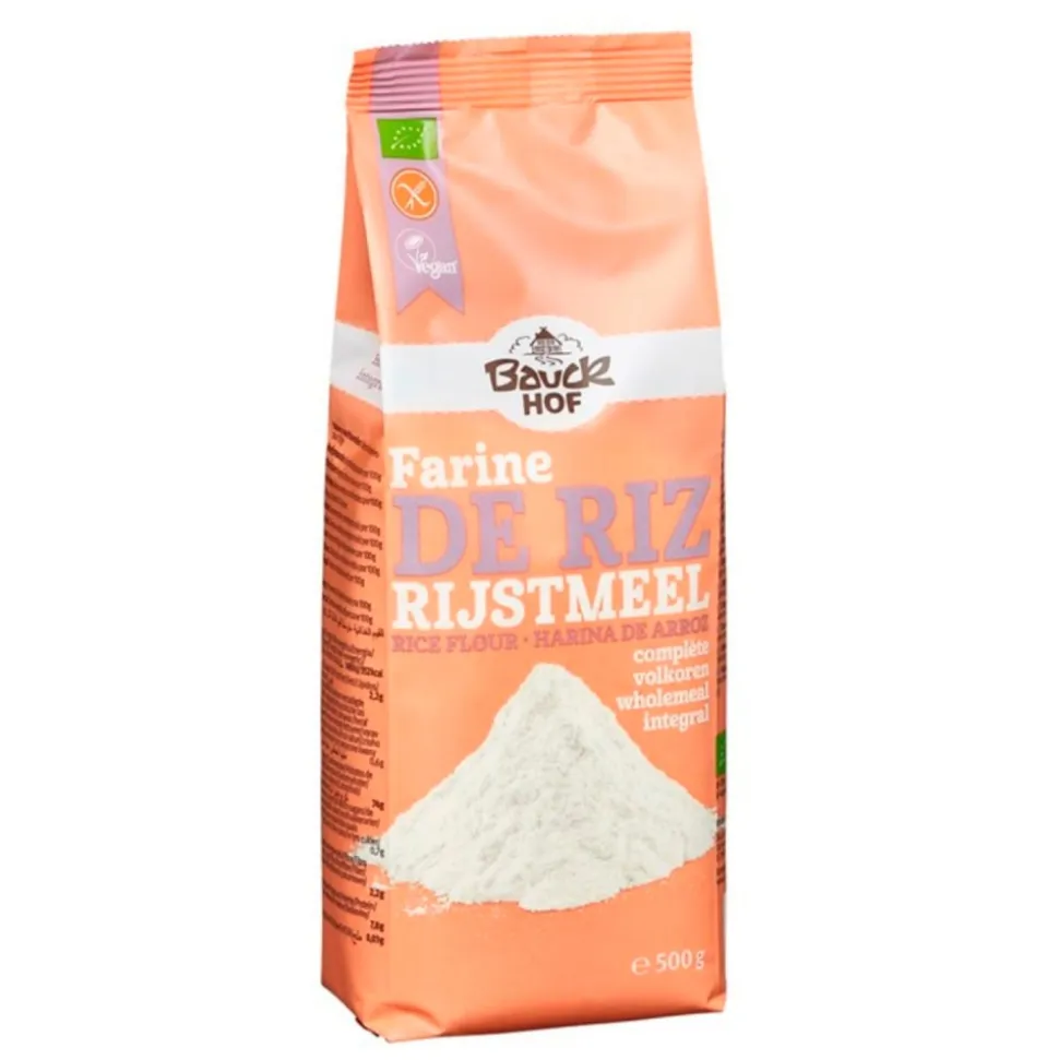 Harina de arroz integral ecológico, 500 g - Bauckhof