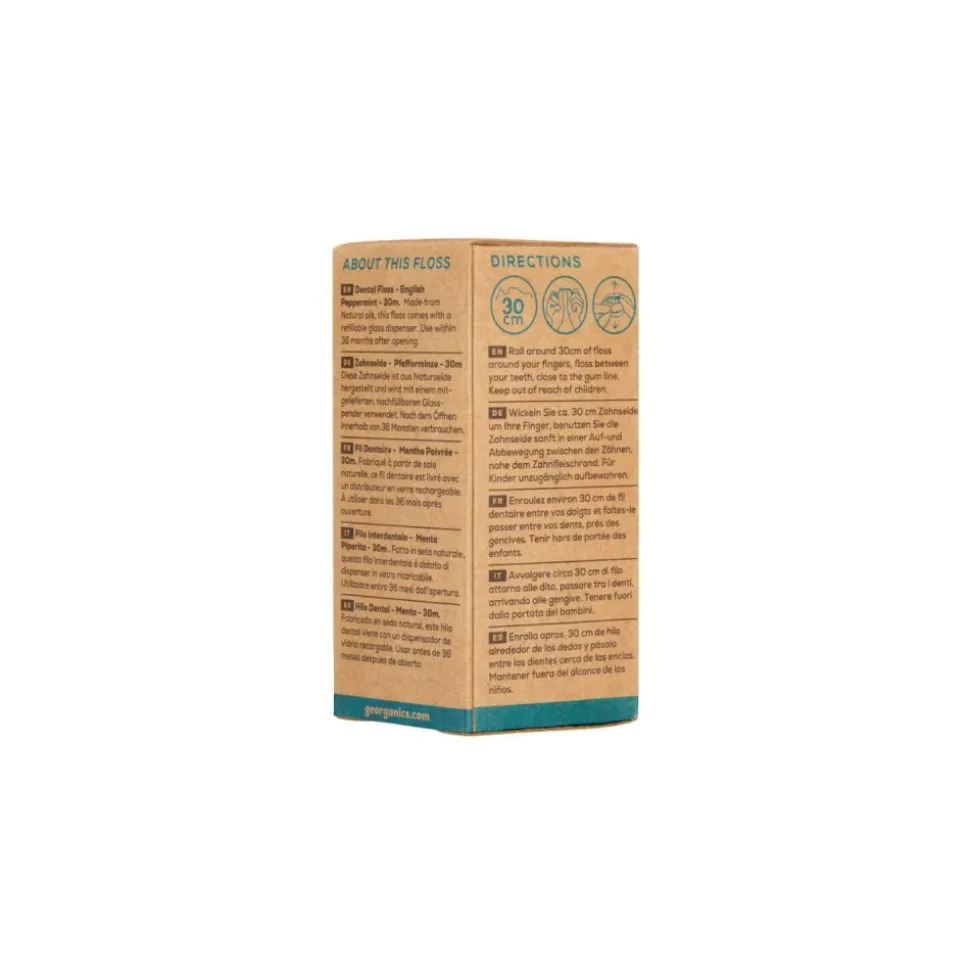 Hilo dental de seda natural, sabor menta, 30 m - Georganics