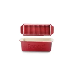 Horno cerámico rectangular para pan, 1,5 litros, granate - Ibili