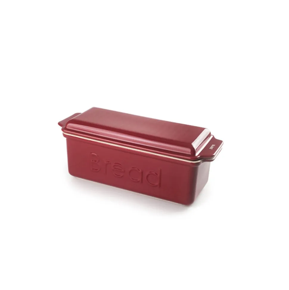 Horno cerámico rectangular para pan, 1,5 litros, granate - Ibili