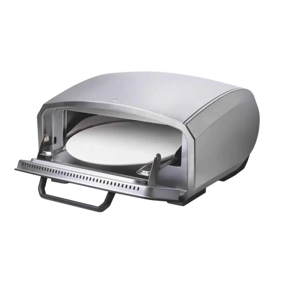 Horno para pizza de acero inoxidable con piedra giratoria - Unold