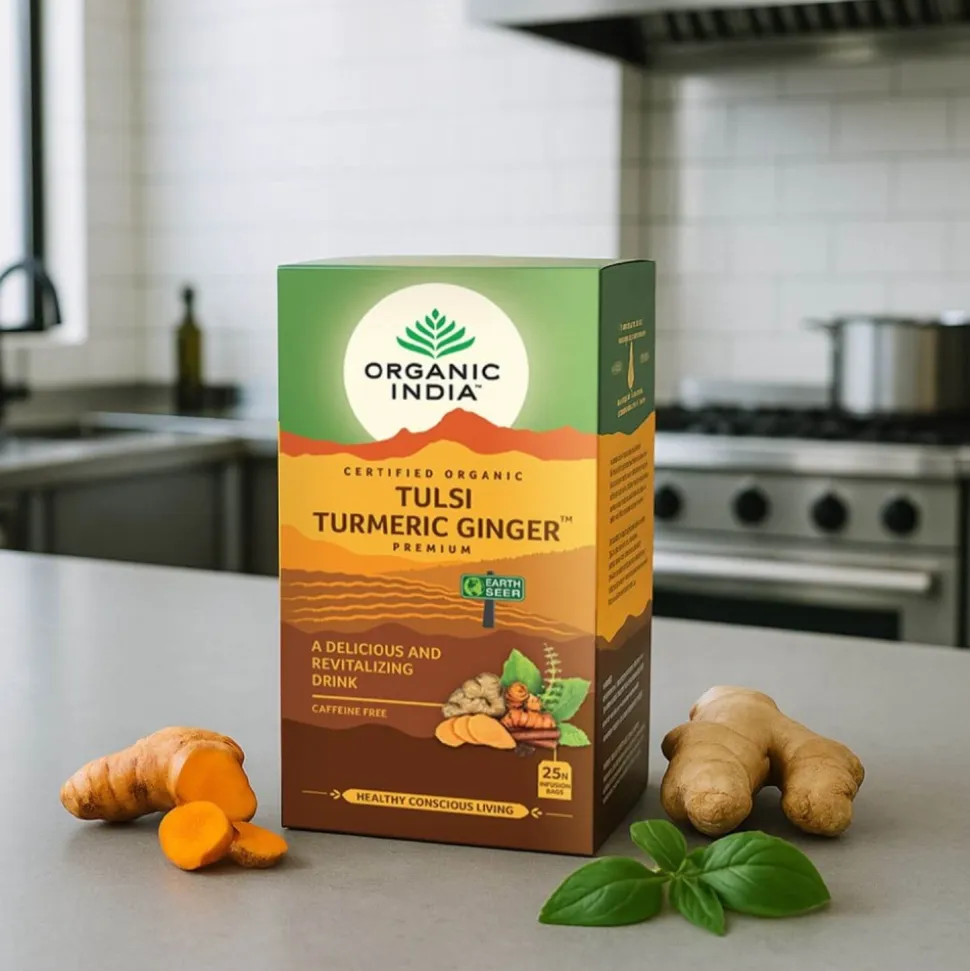 Infusión ayurvédica, ecológica, Tulsi "Turmeric Ginger" - Organic India