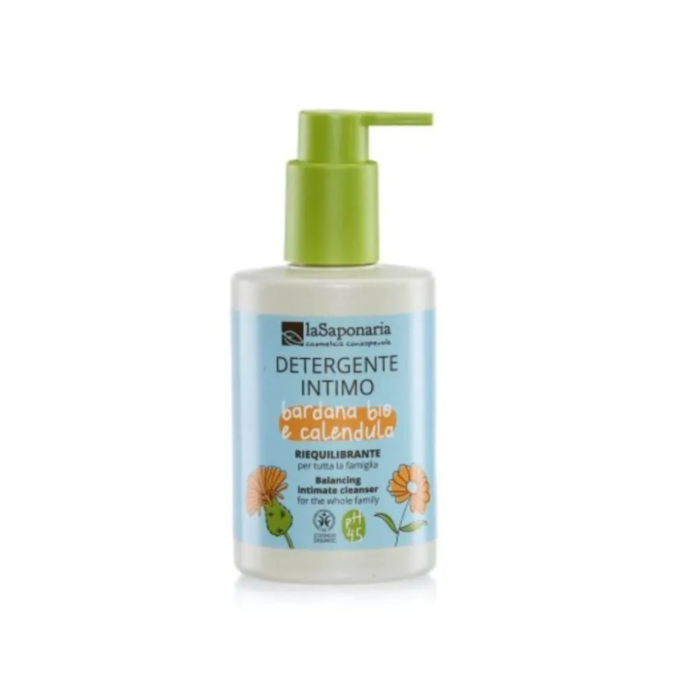 Jabón íntimo con aloe vera, bardana y caléndula, ecológico, 250 ml - La Saponaria