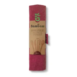 Juego de cubiertos y pajita de bambú con funda - Bambaw