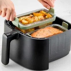 Juego de 2 recipientes de cristal para freidora de aire, 800 ml - Lekue