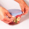 Juego de 4 tapas extensibles y transparentes de silicona Silikomart