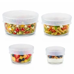 Juego de 4 tapas extensibles y transparentes de silicona Silikomart