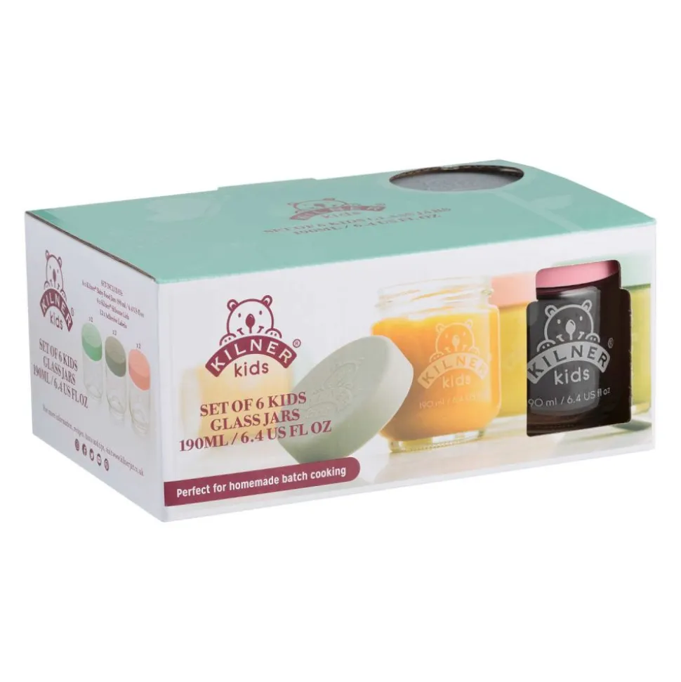 Juego de 6 tarros de vidrio para potitos Kilner - 190 ml